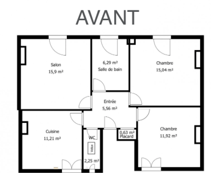 Plan logement colocation Rue Desse Bordeaux