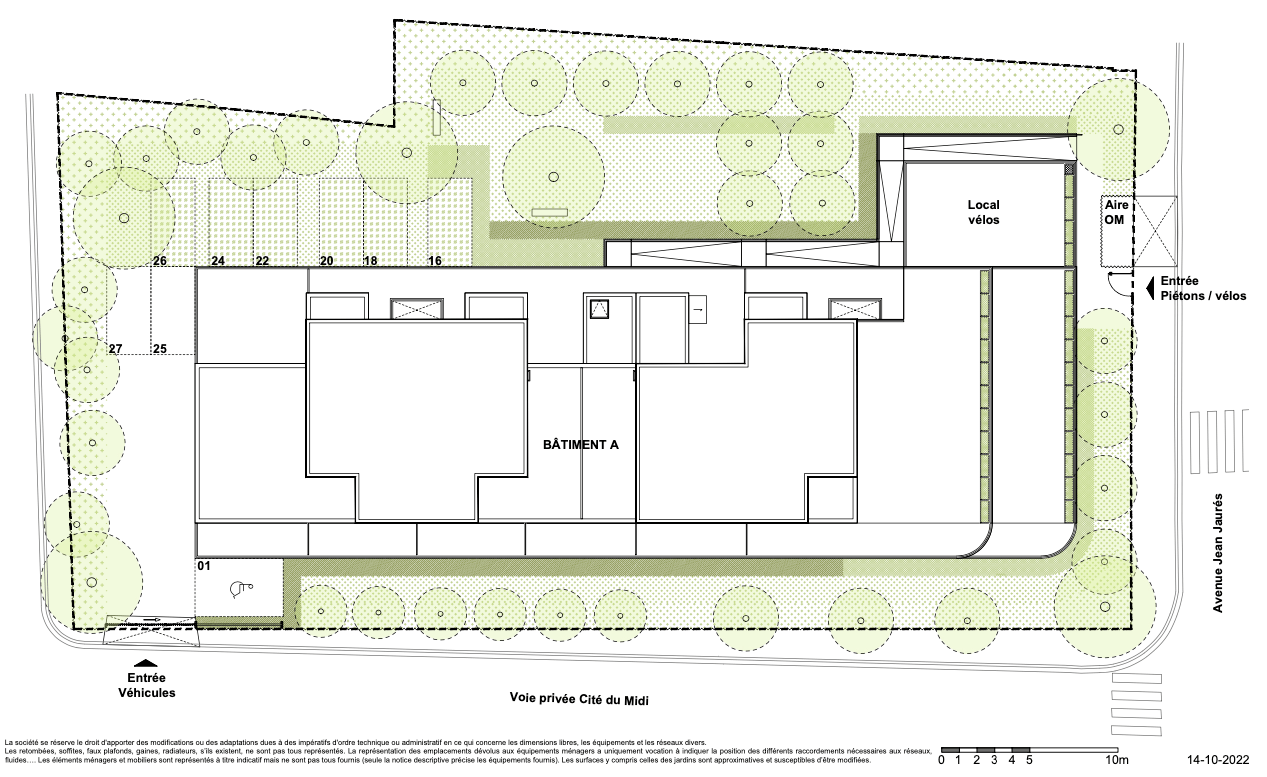 Plan de masse architecte de la résidence Solaire à Floirac