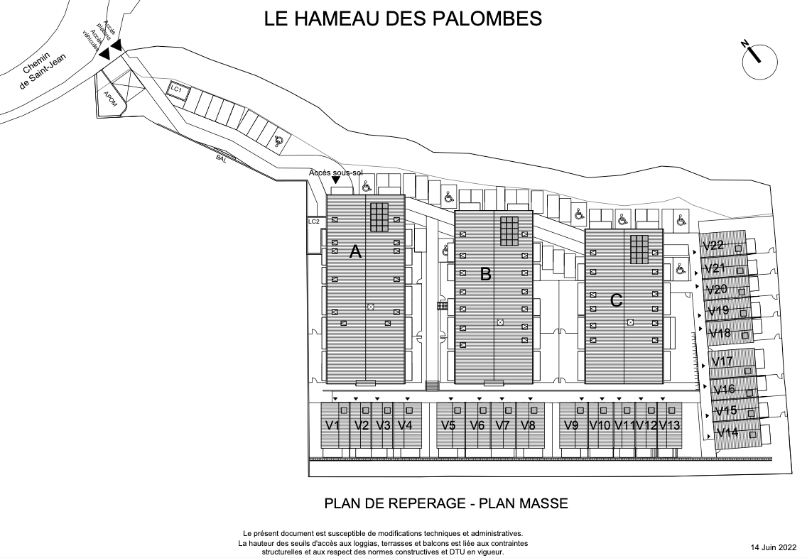 Plan de masse Le Hameau des Palombes L'Union