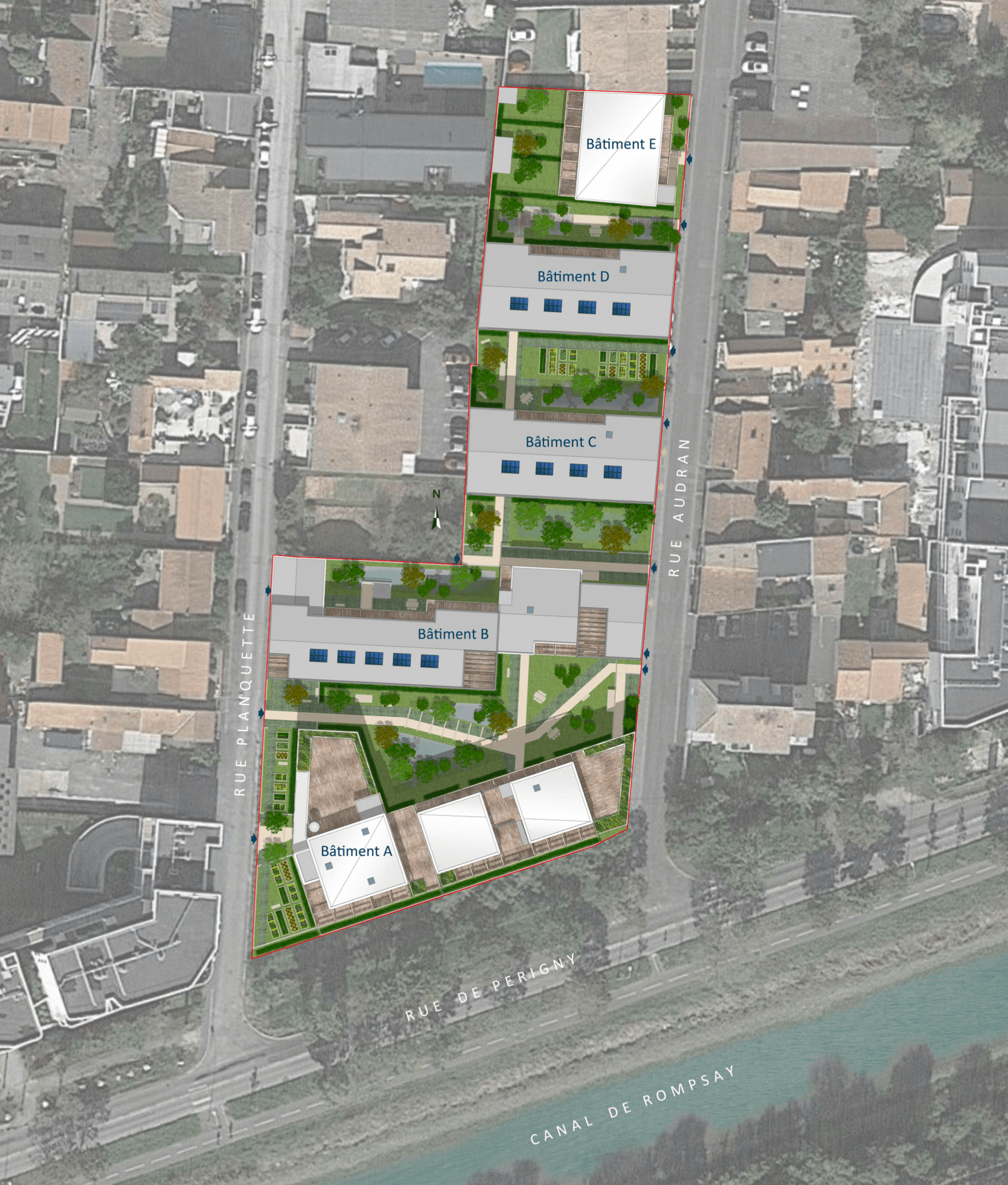 Plan de masse résidence neuve Ocar à La Rochelle