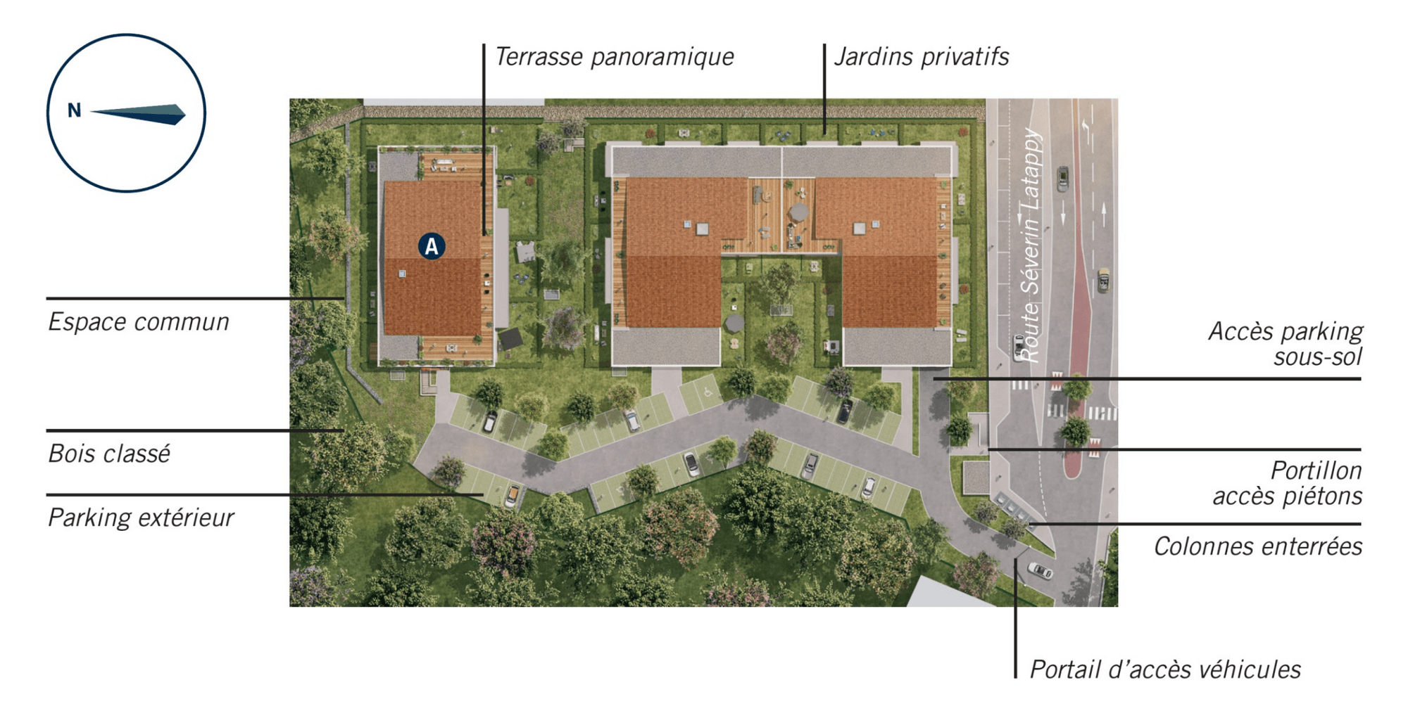Plan de masse Les Terrasses de Piquessary à Boucau