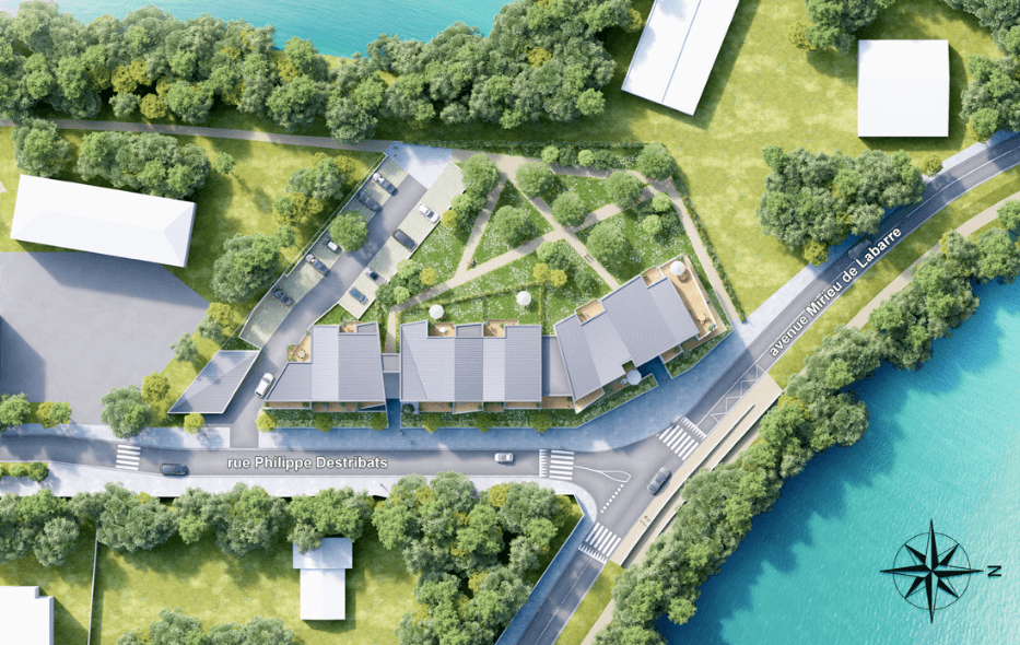 Plan de masse programme immobilier neuf Les Lacs à Villenave d'Ornon