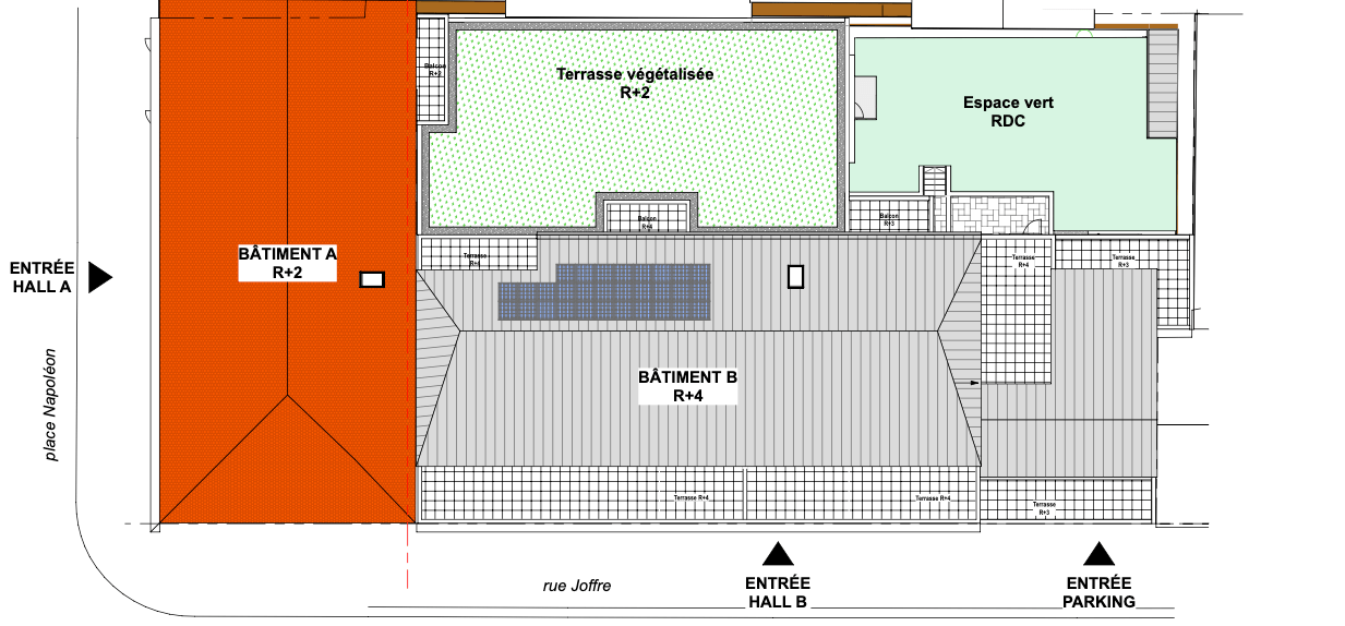Plan de masse de la résidence Imperio à La-Roche-sur-Yon