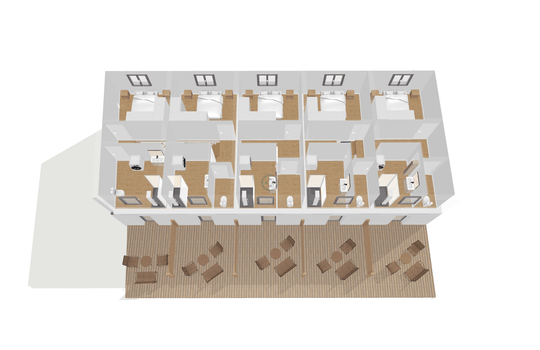 Plan 3D immeuble à vendre Tartas - étage supérieur